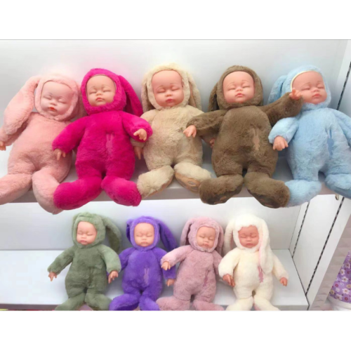 45cm cute sleeping doll simulation sleep comfort doll long eared rabbit bugs bunny sleeping cute baby