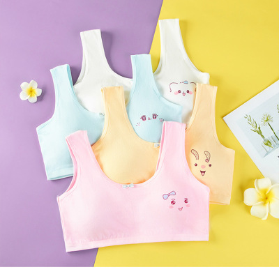 Girl's Underwear Junior High School Student Female Middle School Student Pure Cotton Development Period Vest Big Children Girl's Bras