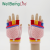 Half Finger Flip Jacquard Gloves Knitted Writing Work Cold-Proof Wool Keep Warm Children's Rainbow Color Gloves