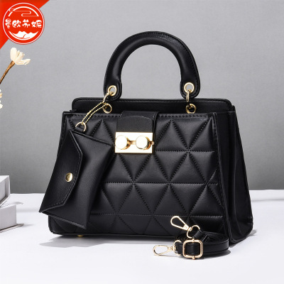 Special Interest Light Luxury Bag Women's High-Grade Large Capacity Handbag 2022 New Fashion Rhombus Shoulder Messenger Bag