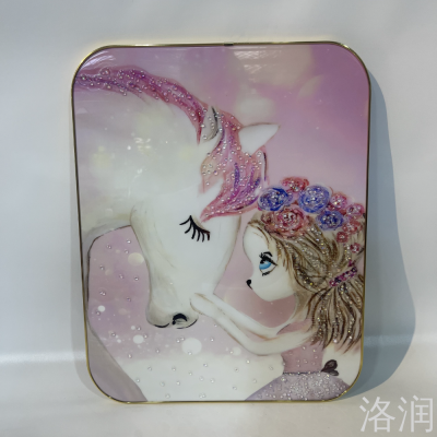 Hallway Crystal Porcelain Decorative Painting Pony Crystal Porcelain Painting Bedside Crystal Porcelain Decorative Calligraphy and Painting Decorative Painting Factory Crystal Porcelain Painting Factory