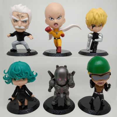 6 Models One Punch Man Q Version Dragon Roll Qiyu Jienos Hand-Made Toy Capsule Toy Doll Model Car Cake Ornaments