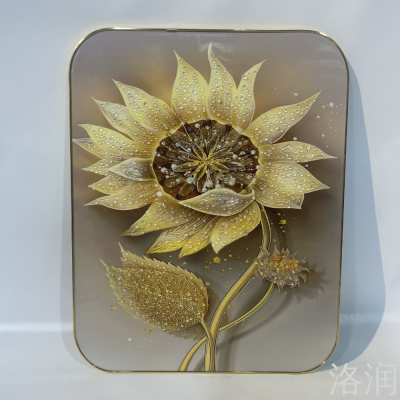 Sunflower Crystal Porcelain Decorative Painting Abstract Crystal Porcelain Painting Hallway Crystal Porcelain Decorative Calligraphy and Painting Decorative Painting Factory Crystal Porcelain Painting Factory