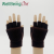 Half Finger Flip Jacquard Gloves Knitted Writing Work Cold-Proof Wool Keep Warm Children's Monochrome Gloves