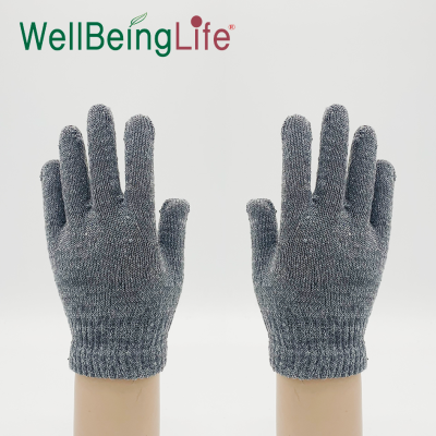 Winter Warm Bright Silver Knitted Gloves Adult Monochrome Gloves