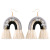 Hand-Woven High Profile Retro Earrings Crystal Pearl European and American Foreign Trade Tassel Rainbow Ethnic Style Earrings Female Stud Earrings