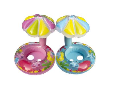 New Children's Cartoon Mushroom Swimming Ring Baby Sunshade Boat Pedestal Ring Inflatable Float Swimming Ring Factory Wholesale