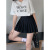 Half-Length A- line Pleated Skirt Hot Girl Preppy Style Short Pleated Skirt Women Lining Exposure-Proof Skirt