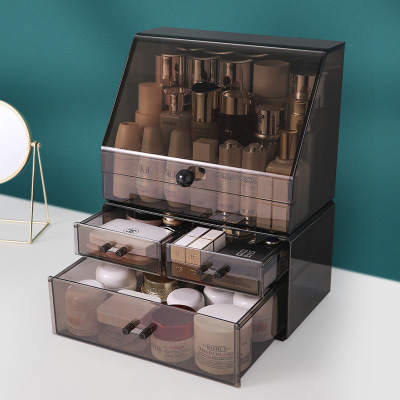 Cosmetics Storage Box Desktop Shelf Skin Care Products Internet Celebrity Finishing Box Dressing Table Acrylic Dustproof Lip Brush