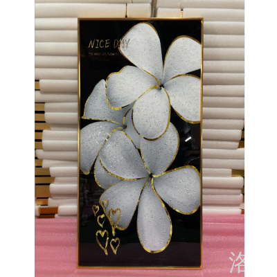 Aluminum Alloy Crystal Porcelain Painting Hallway Lily Crystal Porcelain Decorative Painting Living Room Crystal Porcelain Decorative Calligraphy and Painting Crystal Porcelain Painting Factory Direct Supply