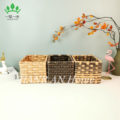 japanese-style desktop items storage basket knitted basket household toy storage box snacks glove box storage box