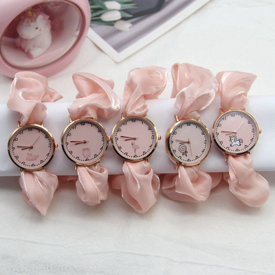 Korean Dongdaemun Ins Style Cartoon Ribbon Digital Watch Female Pink Little Fairy Cute Women's Watch Children's Watch