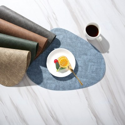 Nordic Cross-Border Water Drop Cloth Pattern Leather Placemat PVC Insulated Dining Table Mat Restaurant Hotel Western-Style Placemat Waterproof Coasters