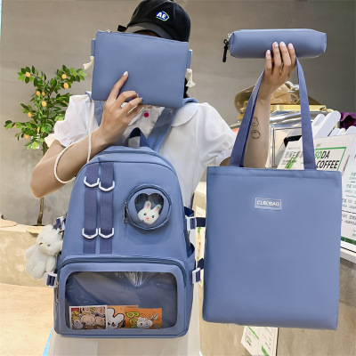 Schoolbag Large Capacity Four-Piece Set Junior School Backpack Manufacturer
