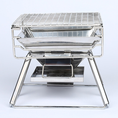 New Outdoor Picnic Portable Foldable Barbecue Grill Household Charcoal Thickened Stainless Steel Oven Factory Direct Supply