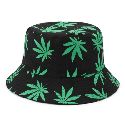 Leaves Printing Reversible Bucket Hat Bucket Hat Outdoor Sun Protection Hat Princess Sun Protection Hat Bucket Hat