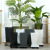 Nordic Modern Imitation Cement Flower Pot Creative Simple Rectangular Floor Basin Living Room Greenery Basin Wheel Tray