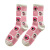 Pink Strawberry Bear Socks for Women Japanese Cartoon Autumn and Winter Stockings Korean Style Mid-Calf Ins Trendy College Style Cute