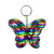 Cross-Border E-Commerce Scale Pet Sequins Butterfly Keychain Women's Bag Pendant Reflective Glossy Clothing Accessories Accessories