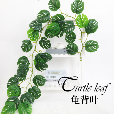 Artificial Flower Monstera Fake Flower Rattan Home Ceiling Wedding Cloth Exhibition Decoration Supplies Vine Green Wall Hanging Plant