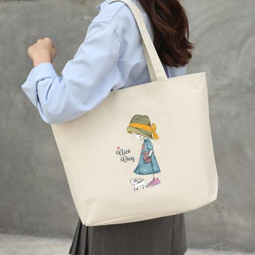 Canvas Bag Women‘s Summer Wholesale Shoulder Handbag Student Tote Bag One-Piece Delivery Large Capacity Hand Carrying Canvas Bag