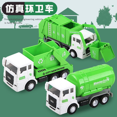 Medium Warrior Inertia Sanitation Engineering Vehicle Garbage Cleaning Vehicle Garbage Classification Toy Car Sprinkler Simulation Toy