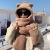 Bear Scarf Women's Winter Internet Celebrity All-Match Gloves Hat Scarf Integrated Cute Bear Ears Three-Piece Set Scarf
