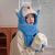 Doraemon Hat Scarf Integrated Autumn and Winter Female Good-looking Pinching Moving Rabbit Ears Plush Hooded