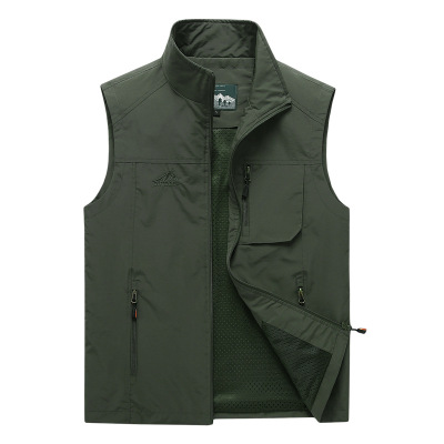 Spring, Summer and Autumn Men's Outdoor Waistcoat Mountaineering Photography Fishing Vest Middle-Aged and Old Father Clothes Waistcoat Sports Vest