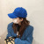 Leather Sauce Letter Blue Baseball Cap Female Spring and Summer Day Peaked Cap Korean Hip Hop Versatile Sun Protection Sun Hat