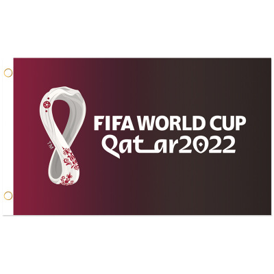 2022 Qatar World Cup Emblem Flag 32 Strong Football Fans Flag Bar Decoration France Germany Flag