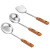 Kitchen Daily Use Stainless Steel Kitchenware Set 3PCs Wood Grain Handle Spatula Soup Spoon and Strainer Gift Three-Piece Set