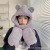2022 New Bear Hat Scarf Gloves Three-Piece Set Female Winter All-Match and Cute Plush Thermal Three-Piece Suit