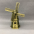 Mediterranean Vintage Metal Crafts Building Model Home Decoration Desk Gift Decoration Dutch Windmill Small Size