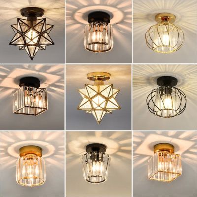 Nordic Aisle Light Corridor Hallway Balcony Simple Modern Creative Household Light Luxury Internet-Famous Crystal Small Ceiling Luminaire Surface Mounted Luminaire