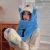 Doraemon Hat Scarf Integrated Autumn and Winter Female Good-looking Pinching Moving Rabbit Ears Plush Hooded