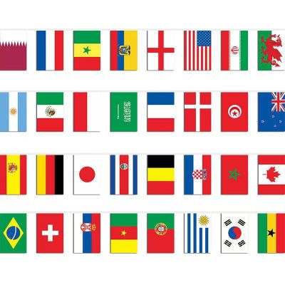 2022 Qatar World Cup Top 32 String Flags Hanging Flags National Flag Fans Flag Bar Shopping Mall Decoration Colorful Flags