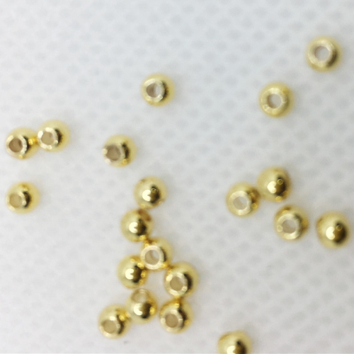 Factory Price Wholesale DIY jewelry Accessories Gold-Plated Color Retention 3mm Hollow Gold Beads