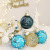 Cross-Border New Christmas Decorations Blue Gold Boutique Pet Painted Christmas Ball Set Christmas Tree Ornament Ball