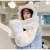 Bear Scarf Women's Winter Internet Celebrity All-Match Gloves Hat Scarf Integrated Cute Bear Ears Three-Piece Set Scarf