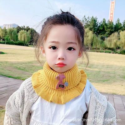 Autumn and Winter Warm Children's Neckerchief Cute Girls' Knitted Scarf Winter Baby Bandana Spring and Autumn