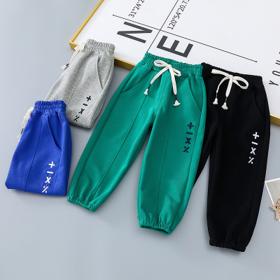 Factory Direct Sales Spring and Autumn Boys' Pants Girls' Casual Pants Children Loose Track Pants Children Autumn Trousers