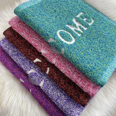 New Two-Color Wire Loop Factory Supply Carpet Mat PVC Brushed Embossed Foot Mat Home Entrance Bathroom Mat