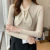 2022 Autumn and Winter Clothing New Bow Collar Sweater Women's Knitted Bottoming Shirt French Style Design Thickened Inner Wear Top