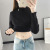Autumn and Winter Clothing Sweater Bottoming Shirt Slim Fit Fleece-Lined Half-High Collar Wooden Ear Single-Layer Fleece-Lined 2021new Thickened Warm