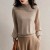 French Style High-Grade Knitwear Women's Elegant Graceful Autumn Outerwear Sweater Fashion Half-High Collar Inner Match Bottoming Shirt Top