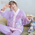 Coral Velvet Pajamas Women's Autumn and Winter Nightgown Cute Fleece-Lined Thickened Long Section Flannel Homewear Suit Split