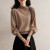 French Style High-Grade Knitwear Women's Elegant Graceful Autumn Outerwear Sweater Fashion Half-High Collar Inner Match Bottoming Shirt Top