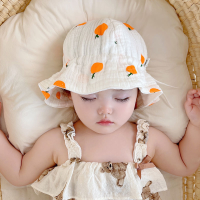  Autumn and Winter Baby Hat Princess Style Sun Hat Super Cute Sun Protection Hat Spring and Autumn Gauze Thin Bucket Hat