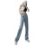 High Waist Straight Mop Light-Colored Jeans Women's Autumn and Winter Korean Style Loose-Fitting Wide-Leg Trousers Cross-Border Women's Clothing Foreign Trade Wholesale